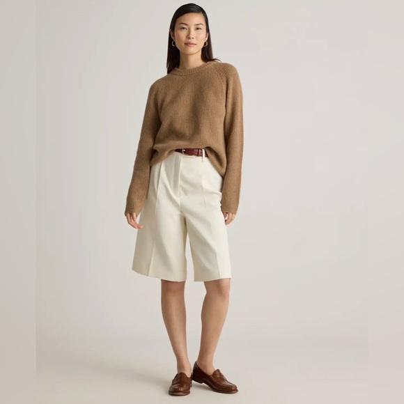 Quince Mongolian Cashmere Fisherman Crewneck Sweater - Teak - Picture 3 of 8